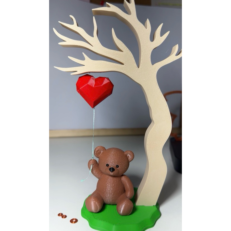 Presente fofo para o dia dos namorados - Ursinho com balão flutuante