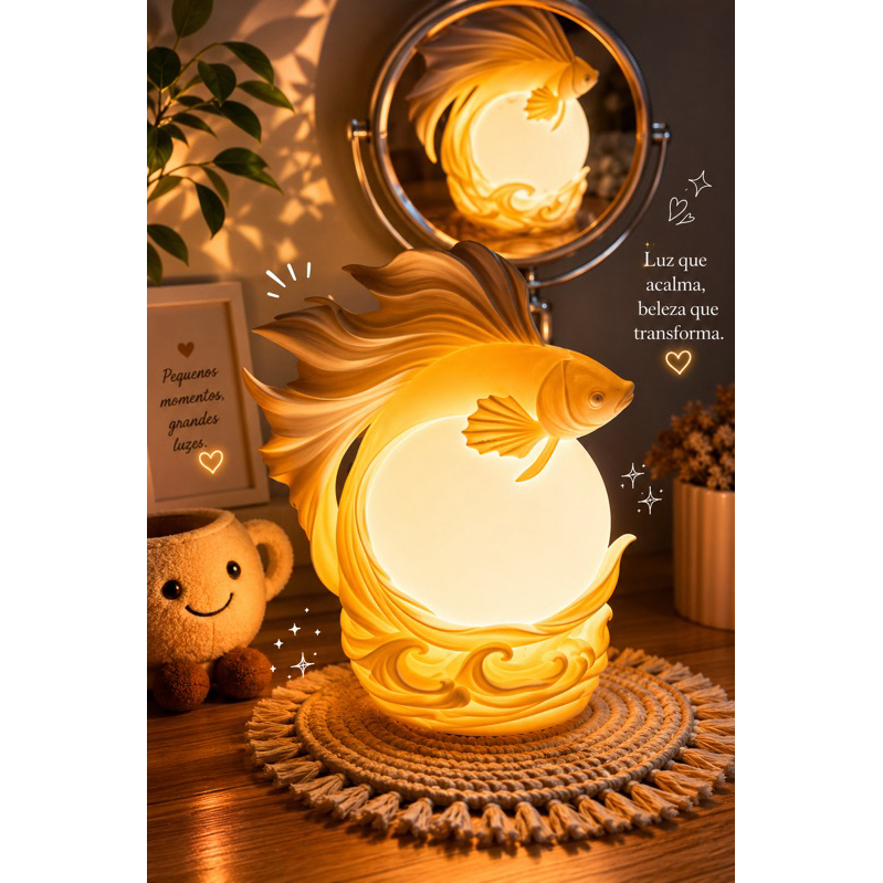 Luminária decorativa Peixe Betta 3D